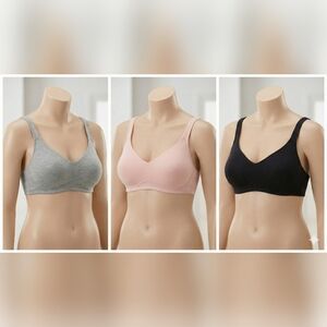 NWT Nautica Intimates 3-Pack Underwire Bras 38DD Everyday Cotton Stretch Set
